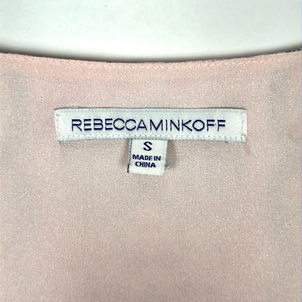 Rebecca Minkoff Redland Mini Dress Pink Chiffon Long Sleeves V-neck size S - Picture 13 of 15